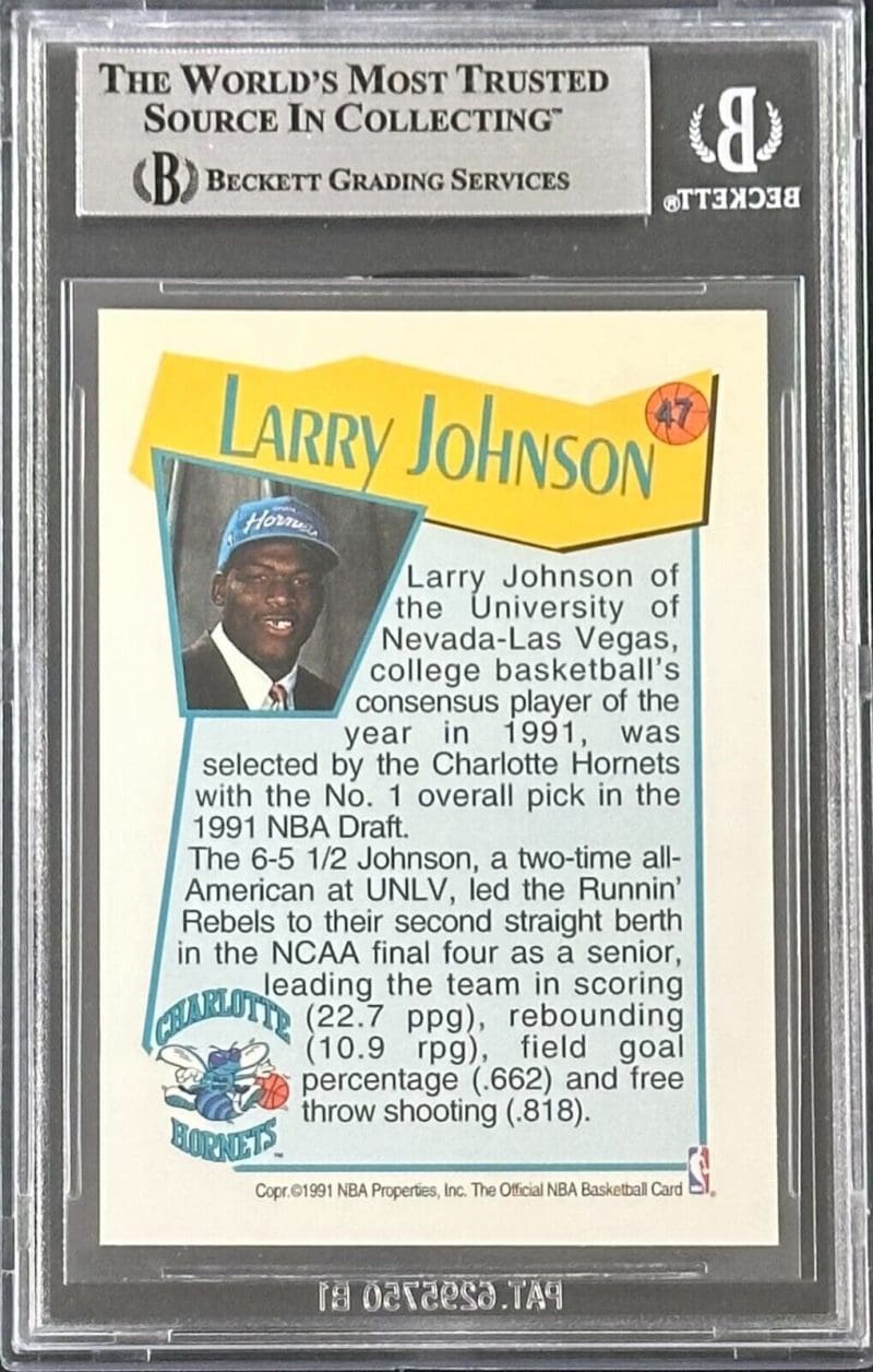 Larry Johnson 1991-92 Hoops McDonald's Card #47 Beckett Authentication - Image 2