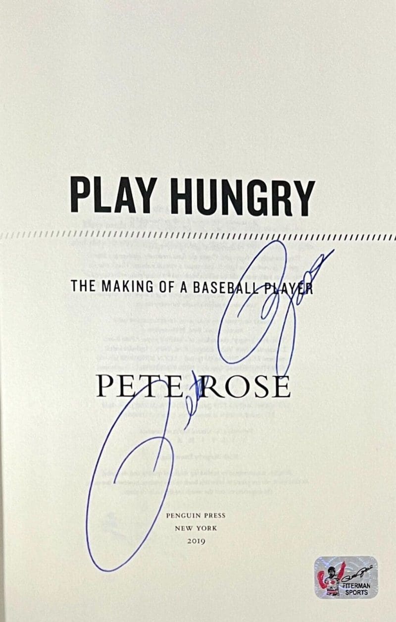 Pete Rose Signed Play Hungry Book Pete Rose Exclusive Player Hologram - Image 2