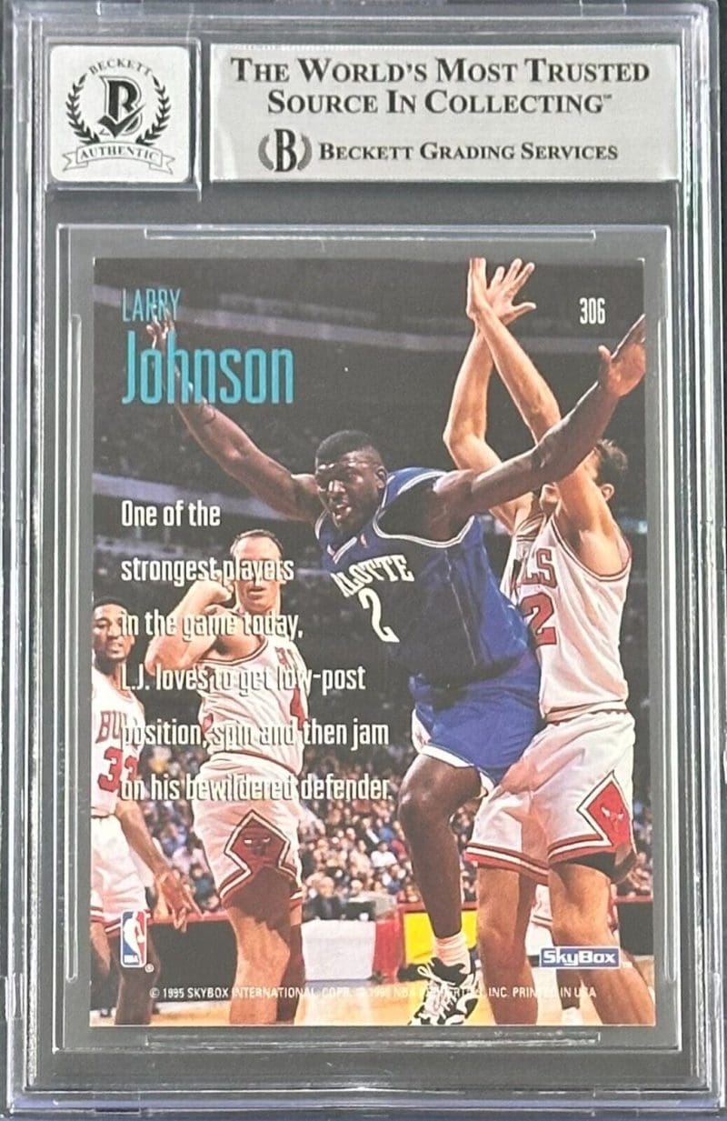 Larry Johnson 1994-95 Skybox Premium SSL #306 Beckett Authentication Auto 10 - Image 2