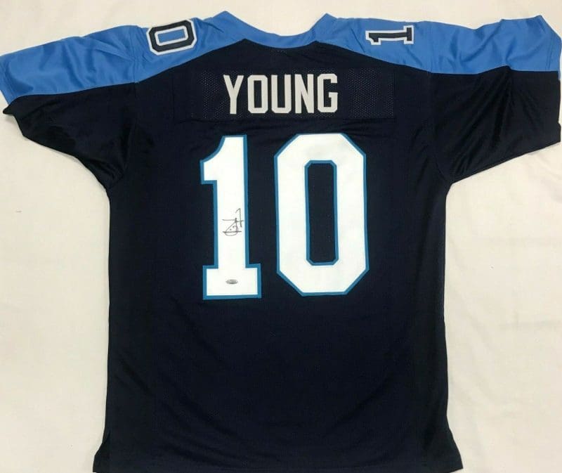 Vince Young Signed Autographed Blue Jersey TriStar Authenticated