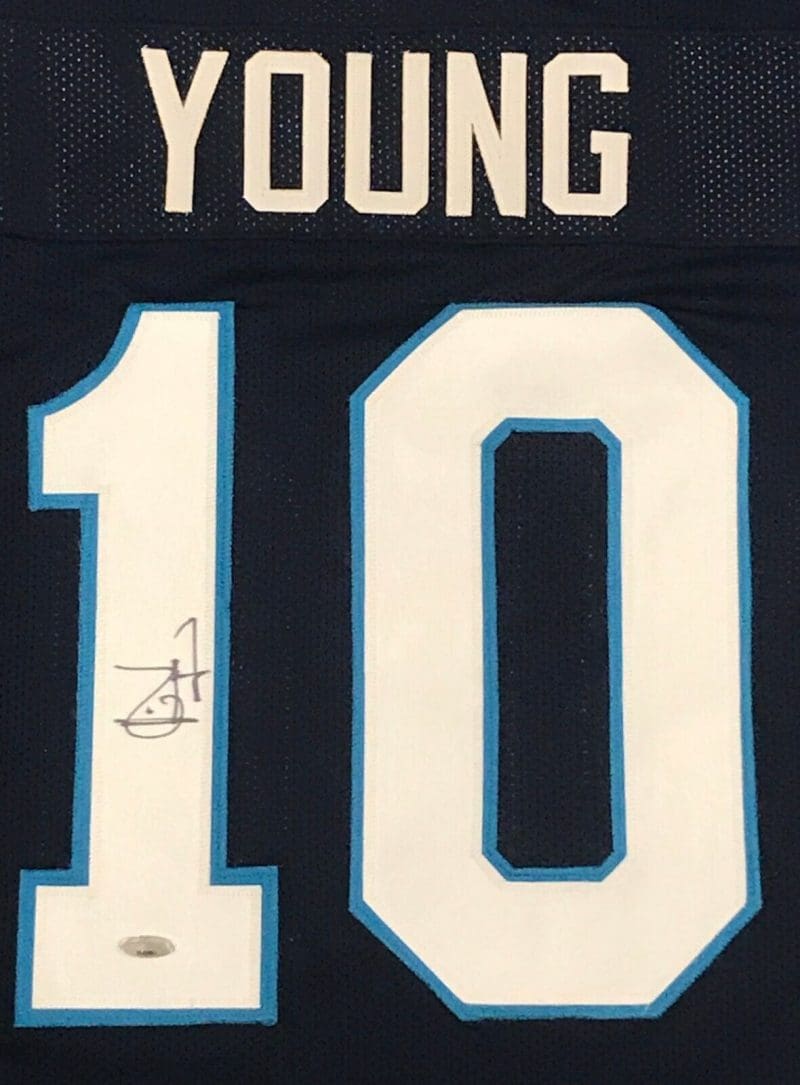 Vince Young Signed Autographed Blue Jersey TriStar Authenticated - Image 2