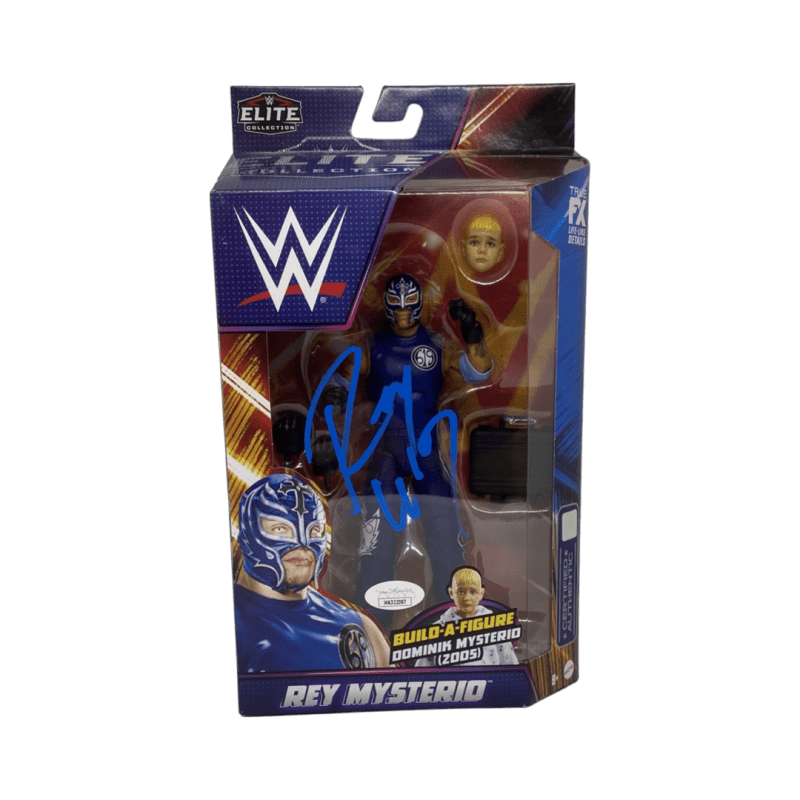Rey Mysterio Signed Elite Collection Action Figure JSA Authenticated Blue
