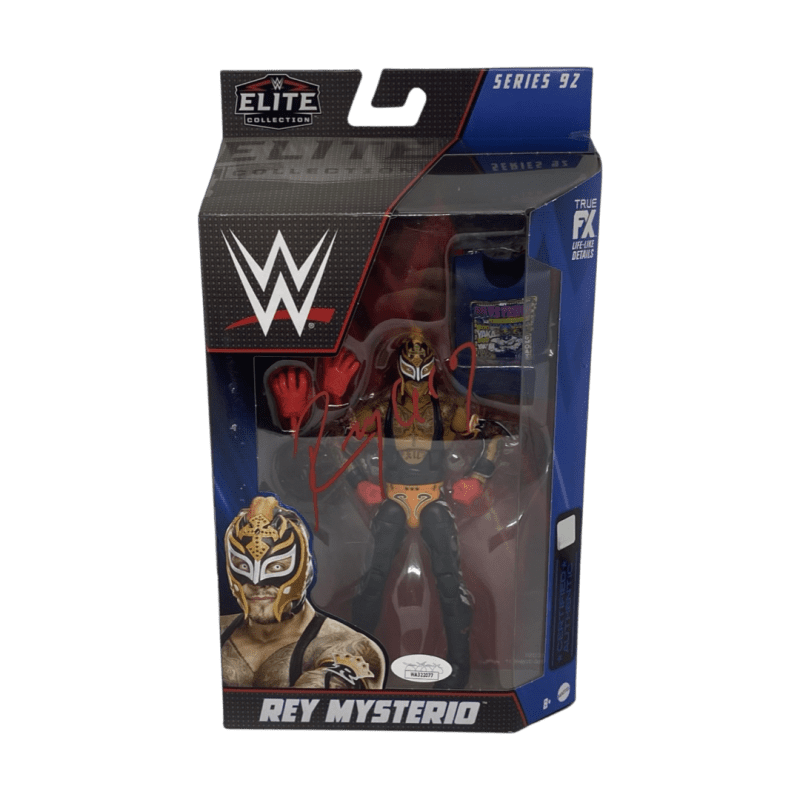 Rey Mysterio Signed Elite Series 92 Action Figure JSA Authenticated Red