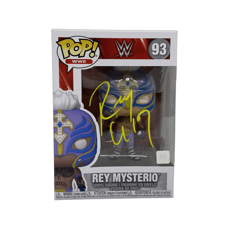 Rey Mysterio Signed Autographed Funko POP Figure 93 JSA Authenticated Yellow