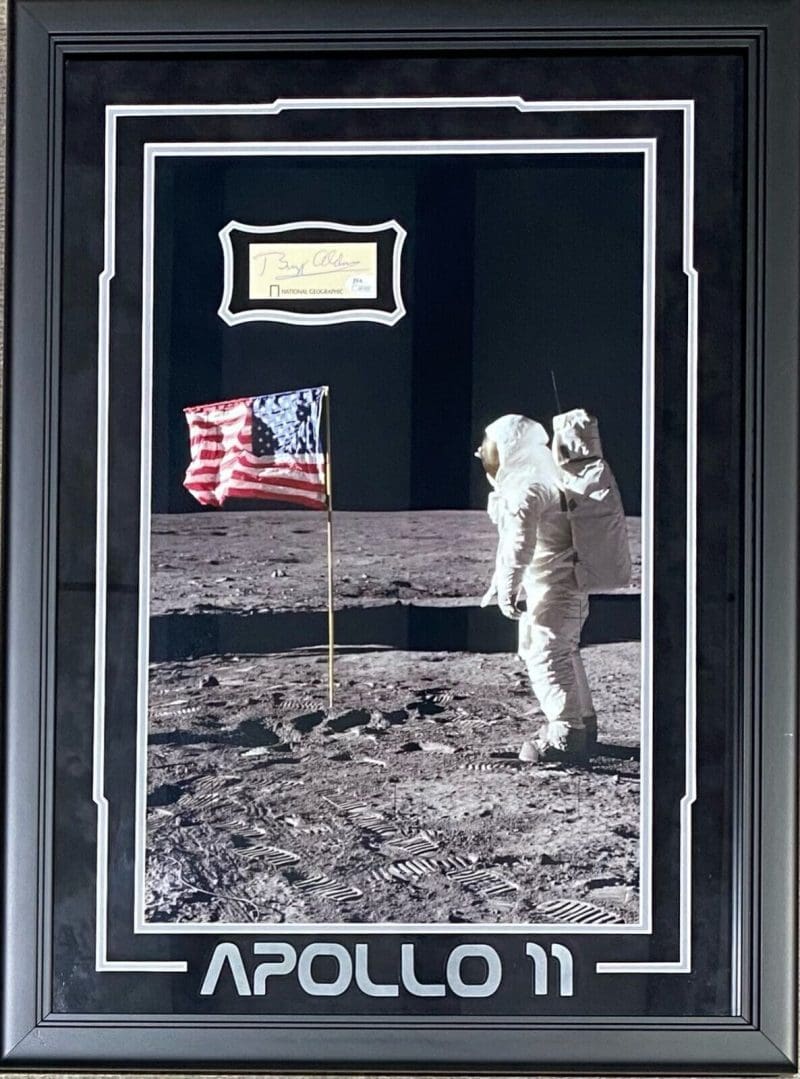 Buzz Aldrin Signed Autographed Cut Framed 12x19 Photo JSA Authentic Apollo 11