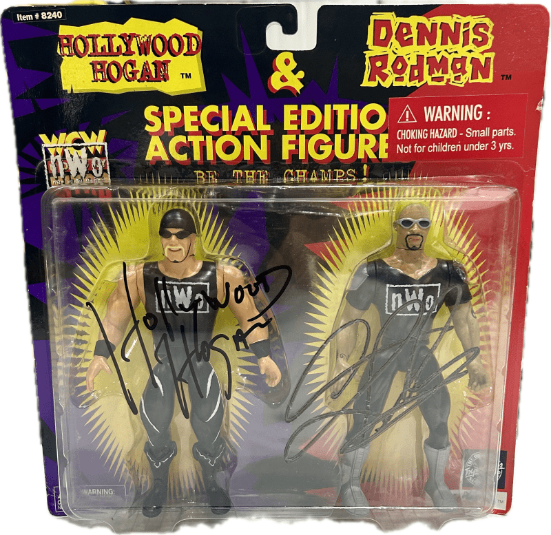 Hulk Hogan Dennis Rodman Signed NWO Action Figure JSA & Dennis Rodman Authen WCW