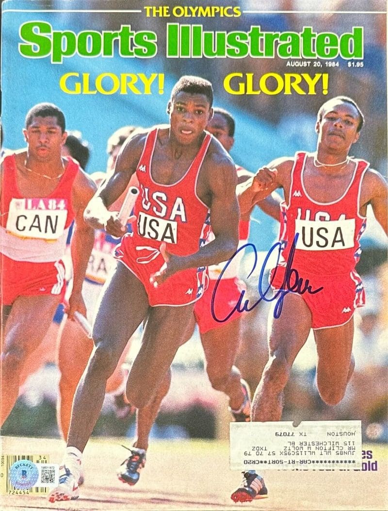 Carl Lewis Signed August 25, 1984 Sports Illustrated Magazine Beckett Olympics