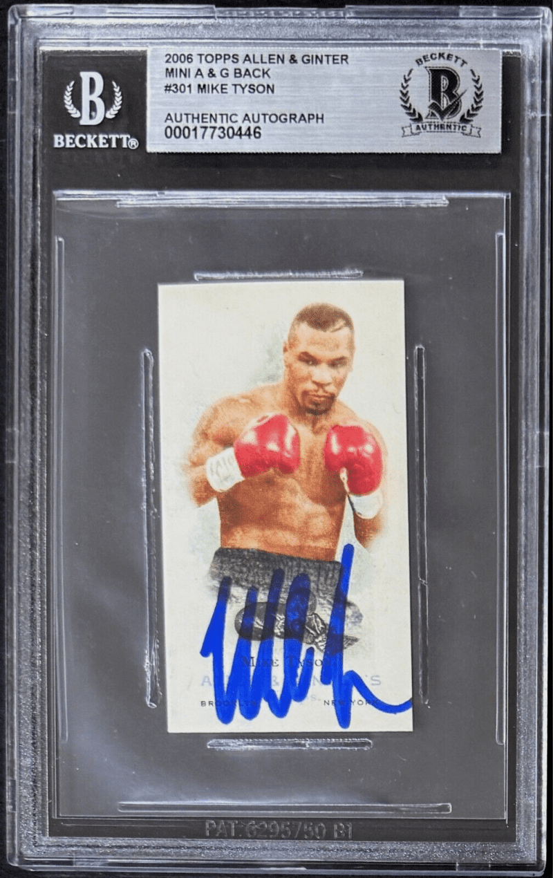 Mike Tyson Signed 2006 Topps Allen & Ginter Back Mini Card #301 Beckett 17730446