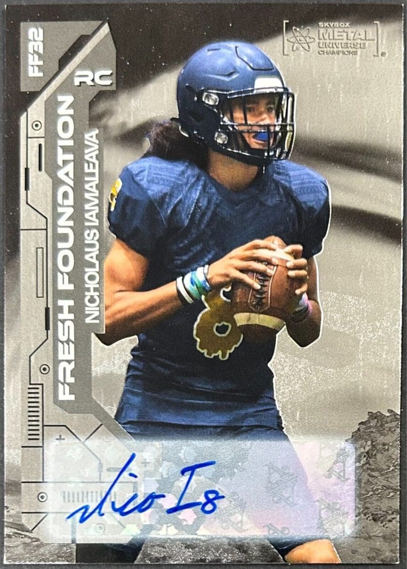 Nicholaus Iamaleava Signed 2023 Skybox Metal Universe Champions RC Rookie 01/99
