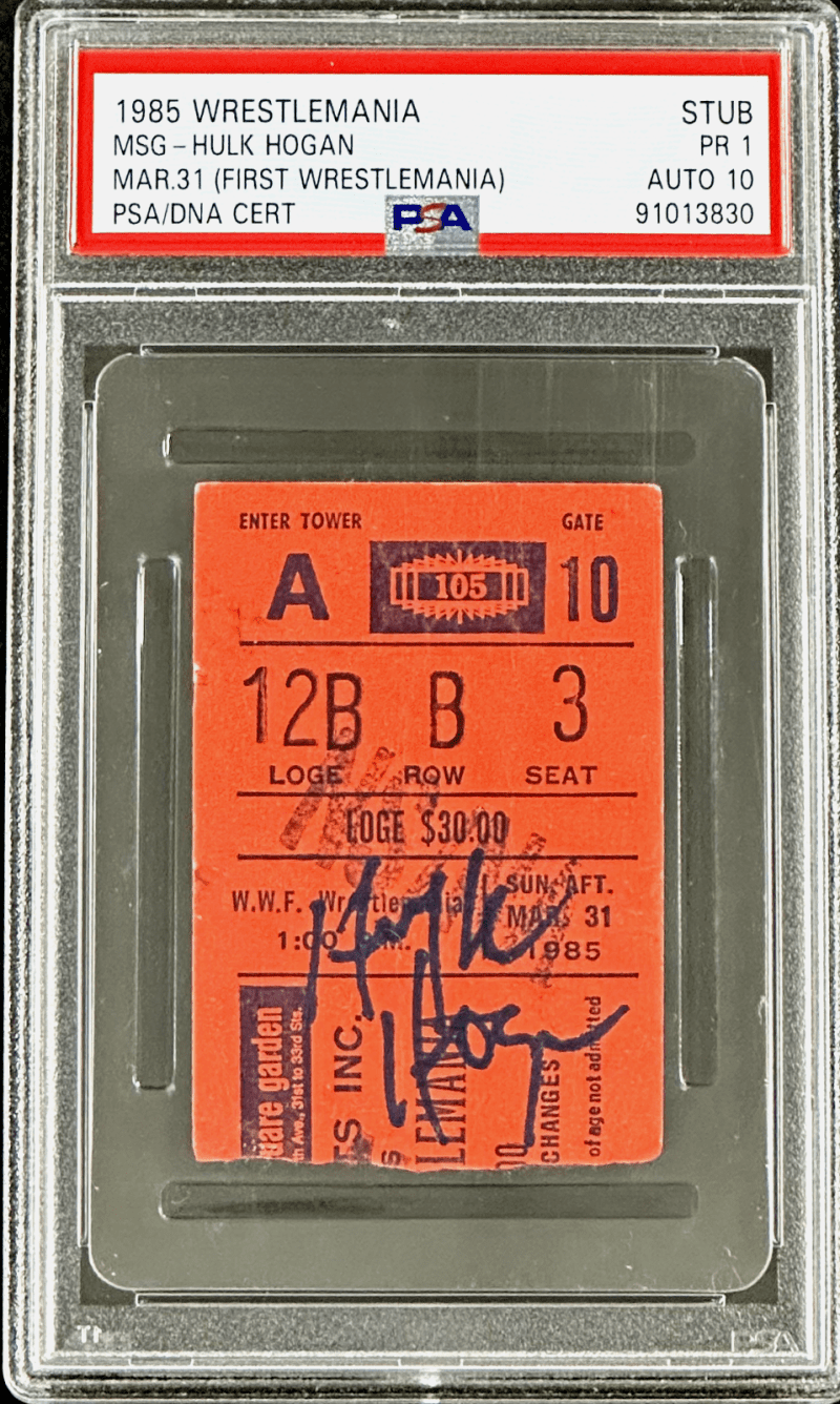 Hulk Hogan Signed 1st WrestleMania 1 MSG Ticket March 31 1985 PSA Auto 10 Pop 1!
