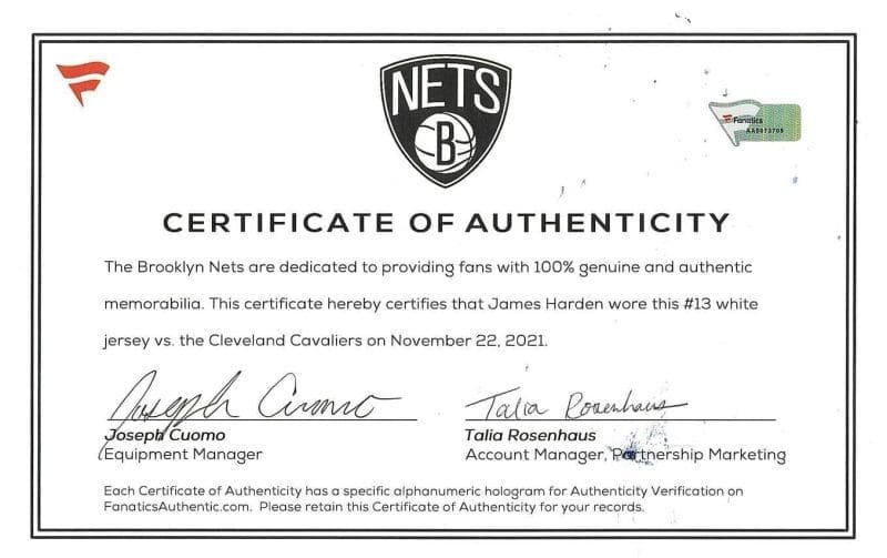James Harden  Nov. 22, 2021 Brooklyn Nets Game Worn Association Edition Jersey - Image 8