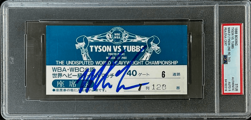 Mike Tyson vs Tony Tubbs Signed Ticket Stub PSA 2nd Round TKO