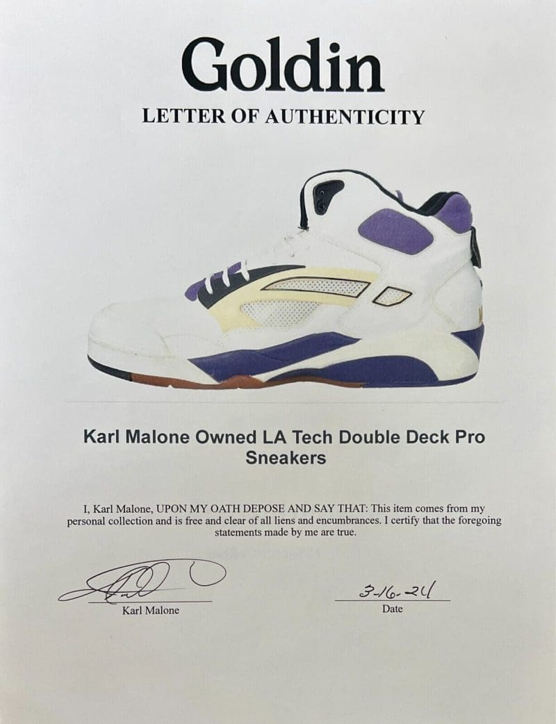 Karl Malone Signed Player Issue LA Gear JSA From Malone's Collection - Image 9