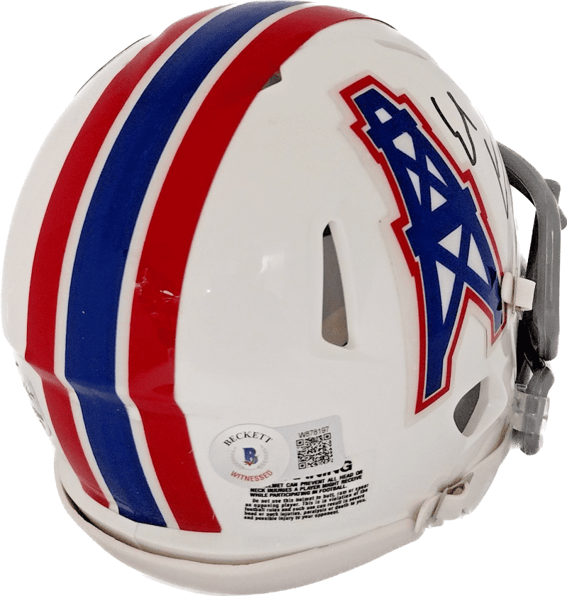 Earl Campbell Signed Houston Oilers Speed Mini Helmet Beckett Authenticated Gray - Image 3