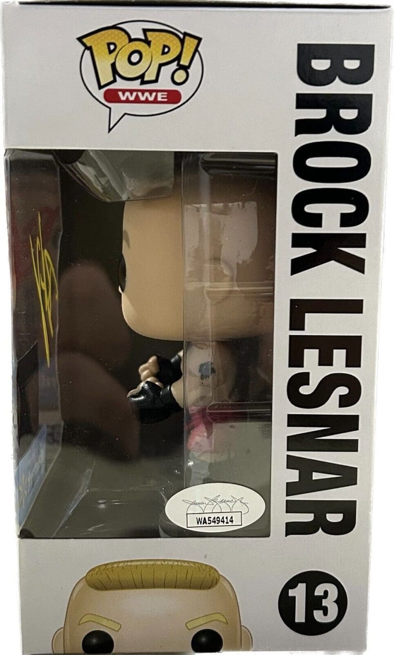 Brock Lesnar Signed Autographed Funko POP 13 JSA Authenticated Yellow - Image 2