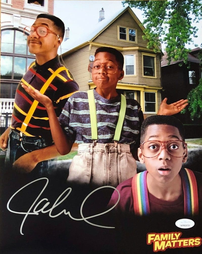 Jaleel White Steve Urkle Autographed Signed  11x14 Photo JSA Authenticated 2