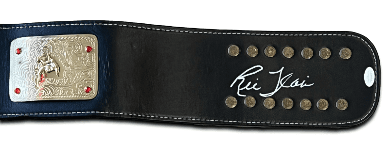 Ric Flair Signed Autographed Custom Black & Gold Belt JSA  Authenticated - Image 4
