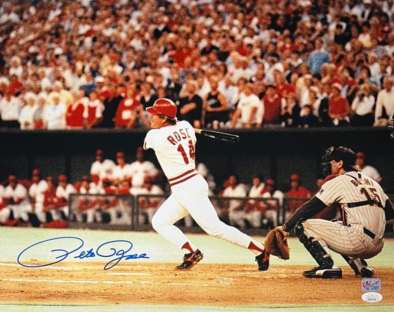 Pete Rose Signed Autographed 16x20 Photo JSA & Rose Exclusive Hologram Reds 6