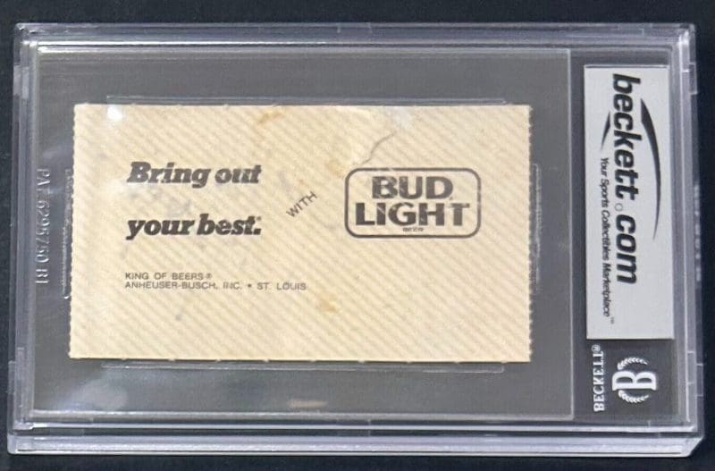 Hulk Hogan Signed Apr 7 1986 WrestleMania II CCTV Ticket Stub BAS 2 Good Auto 10 - Image 2
