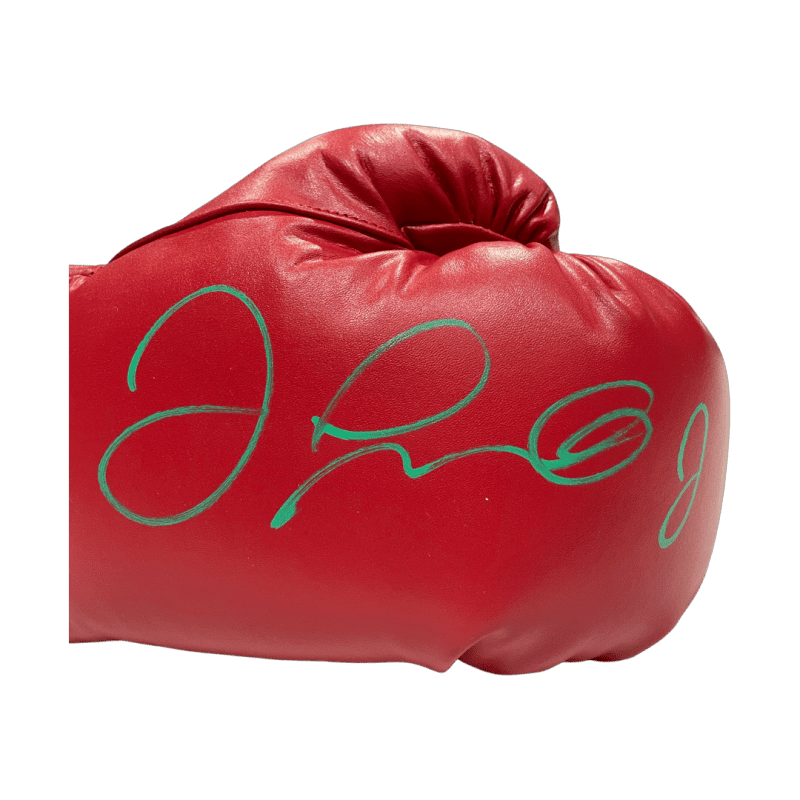 Floyd Mayweather Jr. Signed Red Everlast Leather Boxing Glove JSA Right Green - Image 2