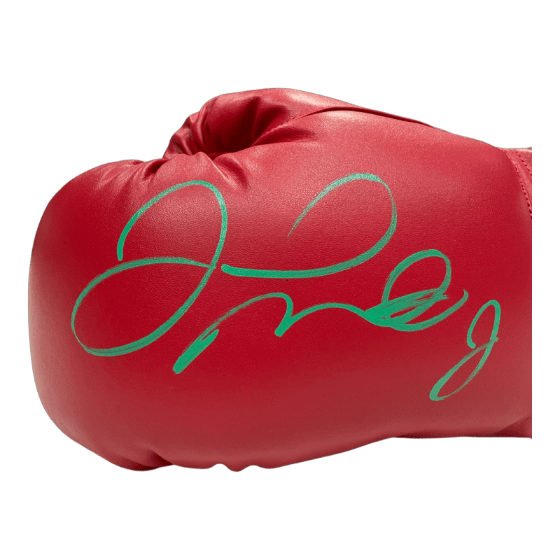 Floyd Mayweather Jr. Signed Red Everlast Leather Boxing Glove JSA Left Green - Image 2