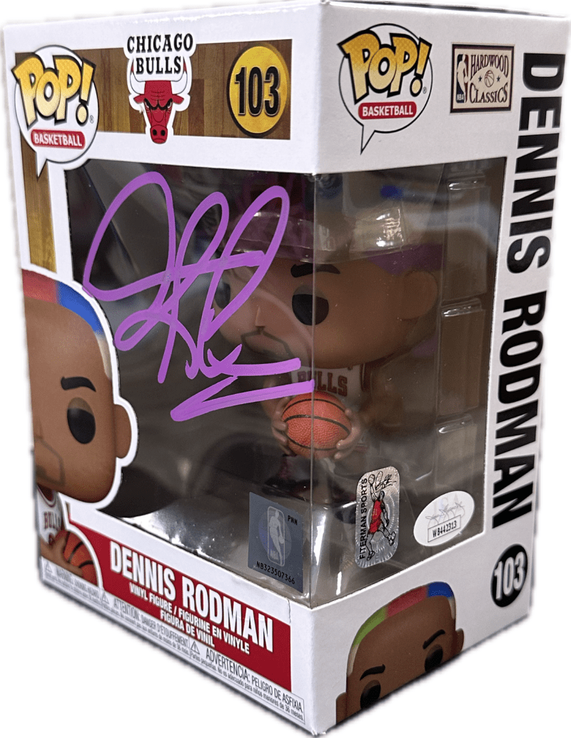 Dennis Rodman Signed Funko POP Figure JSA & Rodman Exclusive Hologram Authen Pur - Image 2