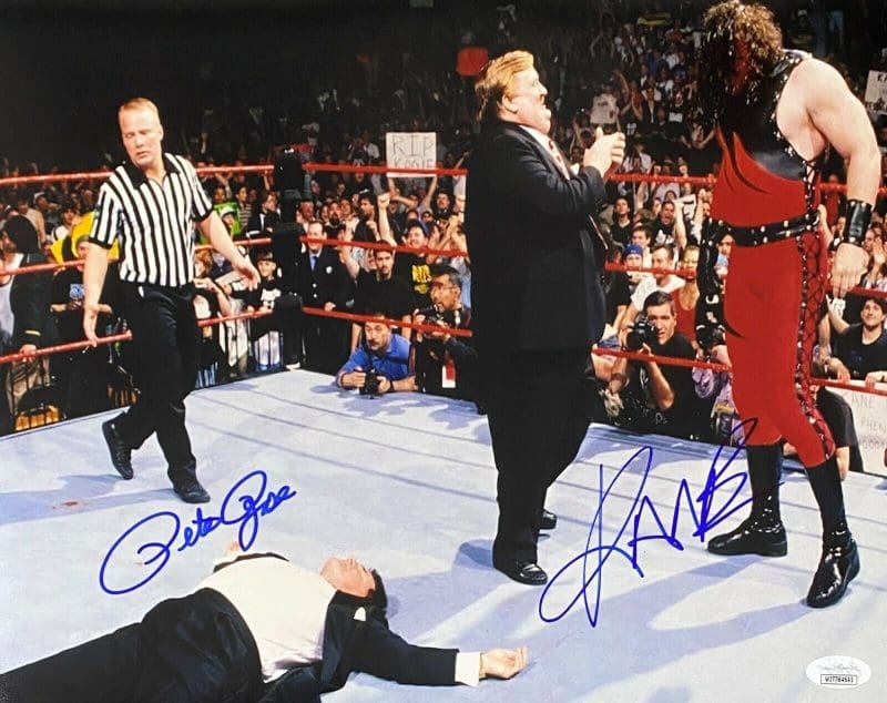 Pete Rose & KANE Signed Autographed 11x14 Photo JSA Authentic WWE 12