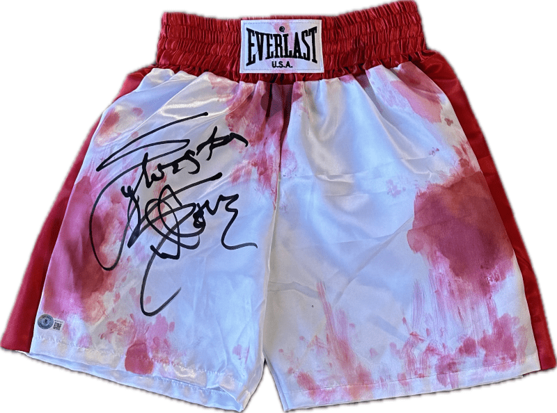 Sylvester Stallone Signed Rocky  Trunks Beckett Authenticated.