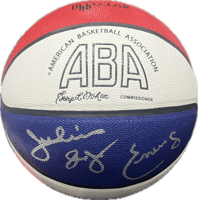 Julius Dr. J Erving Signed Autographed ABA Basketball JSA Authenticated Silver