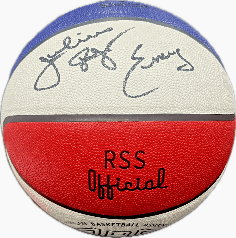 Julius Dr. J Erving Signed Autographed ABA Basketball JSA Authenticated Black