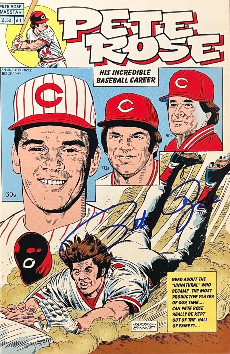 Pete Rose Signed Autographed Comic Book Pete Rose Exclusive Player Hologram
