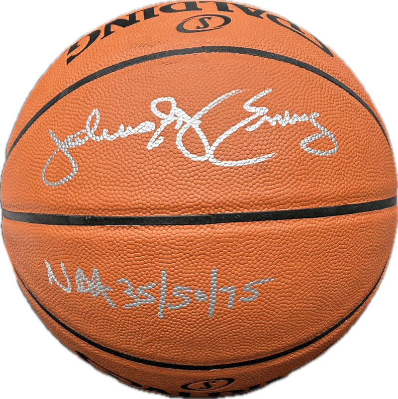 Julius Dr. J Erving Signed Autographed Spalding Basketball JSA NBA 35/50/75