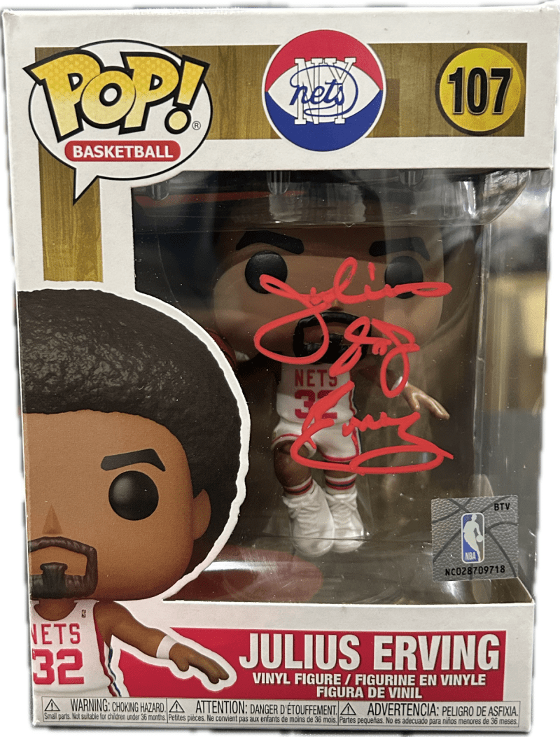 Julius Dr. J Erving Signed Autographed Funko POP 107 JSA Authenticated RED