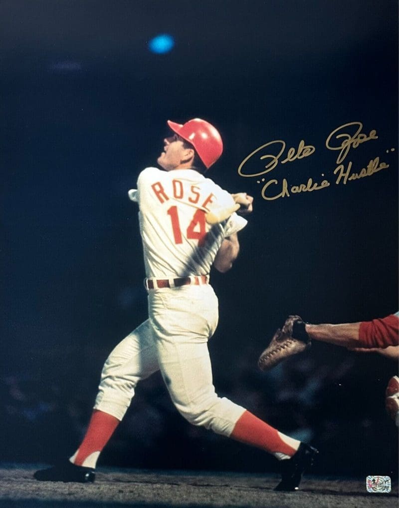 Pete Rose Signed 16x20 Photo Pete Rose Exclusive Hologram Charlie Hustle