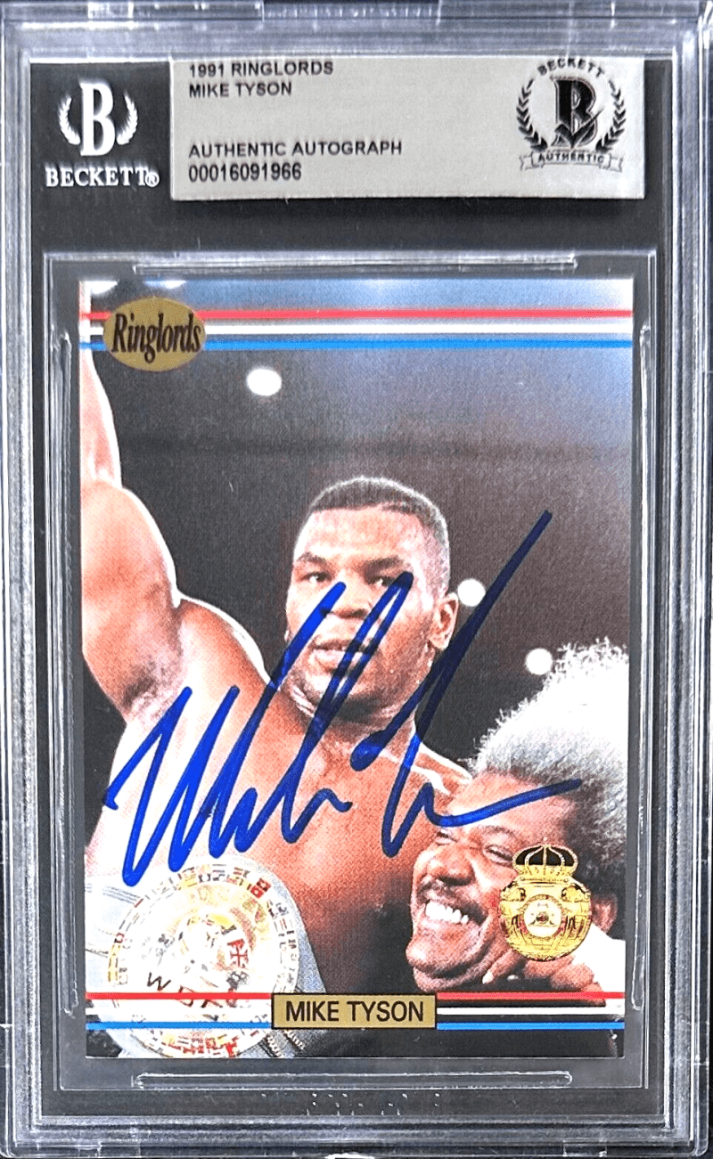 Mike Tyson Signed 1991 Ringlords SAMPLE Card Beckett