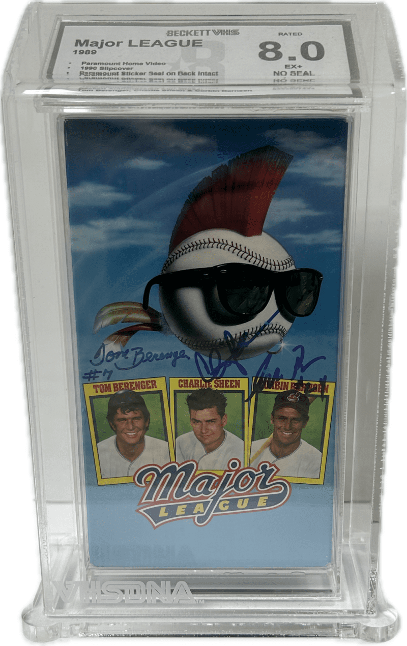 Charlie Sheen Tom Berenger Corbin Bernson Signed VHS JSA Beckett 8 EX+ #2