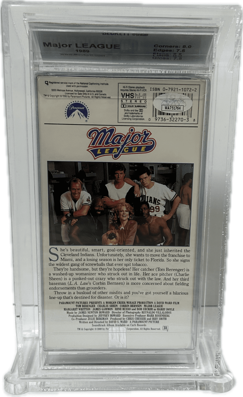 Charlie Sheen Tom Berenger Corbin Bernson Signed VHS JSA Beckett 8 EX+ #2 - Image 4