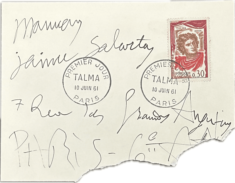 Painter Pablo Picasso Signed & Handwriting On Envelope Paris 1961 JSA Letter - Image 2