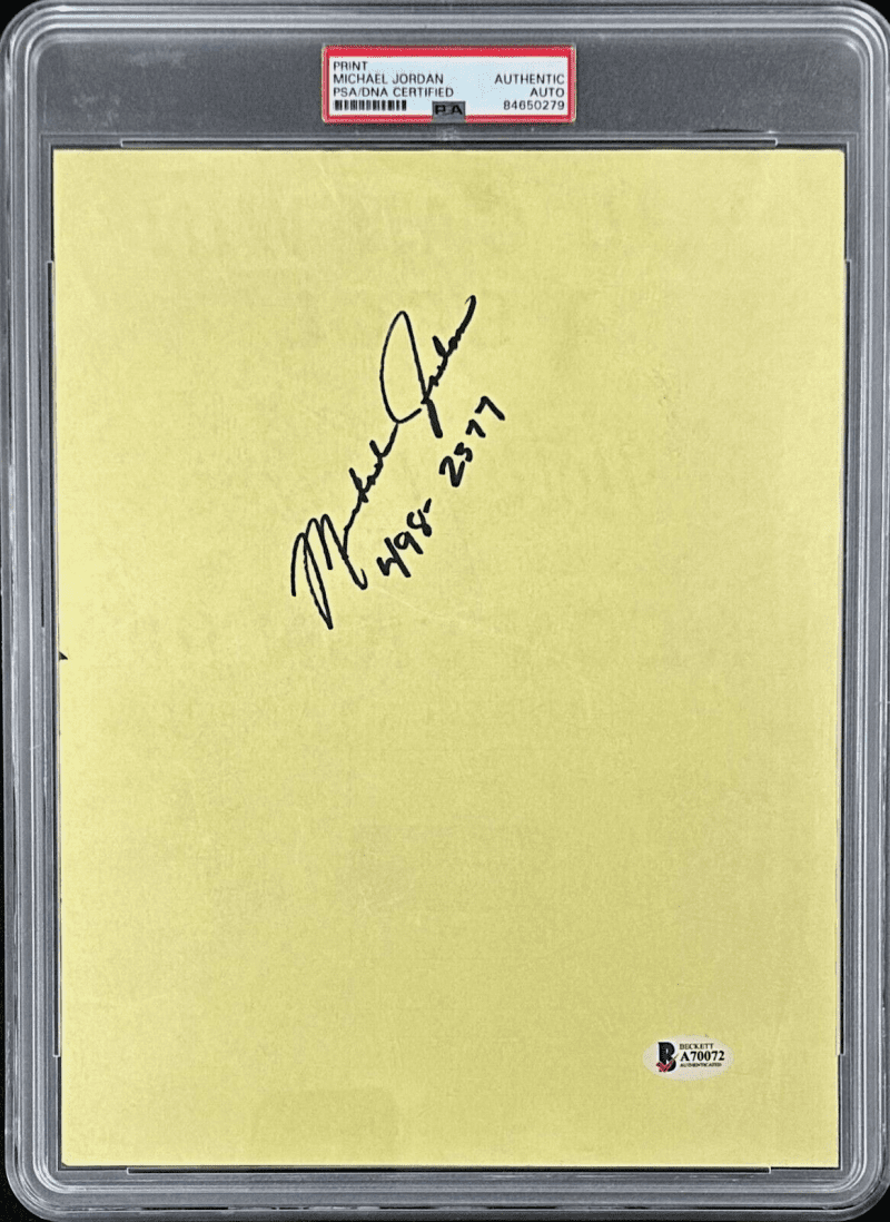 Michael Jordan Signed Flyer w/ His Phone Number 1987 PSA & Beckett Authenticated