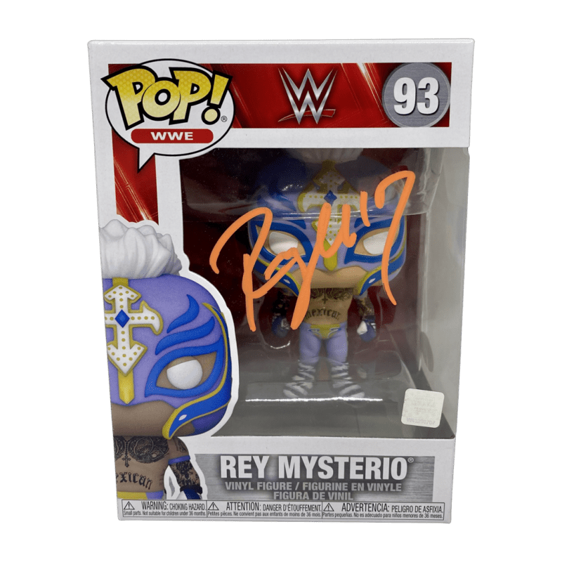 Rey Mysterio Signed Autographed Funko POP Figure #93 JSA Authenticated Orange