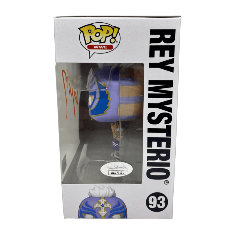 Rey Mysterio Signed Autographed Funko POP Figure #93 JSA Authenticated Orange - Image 2