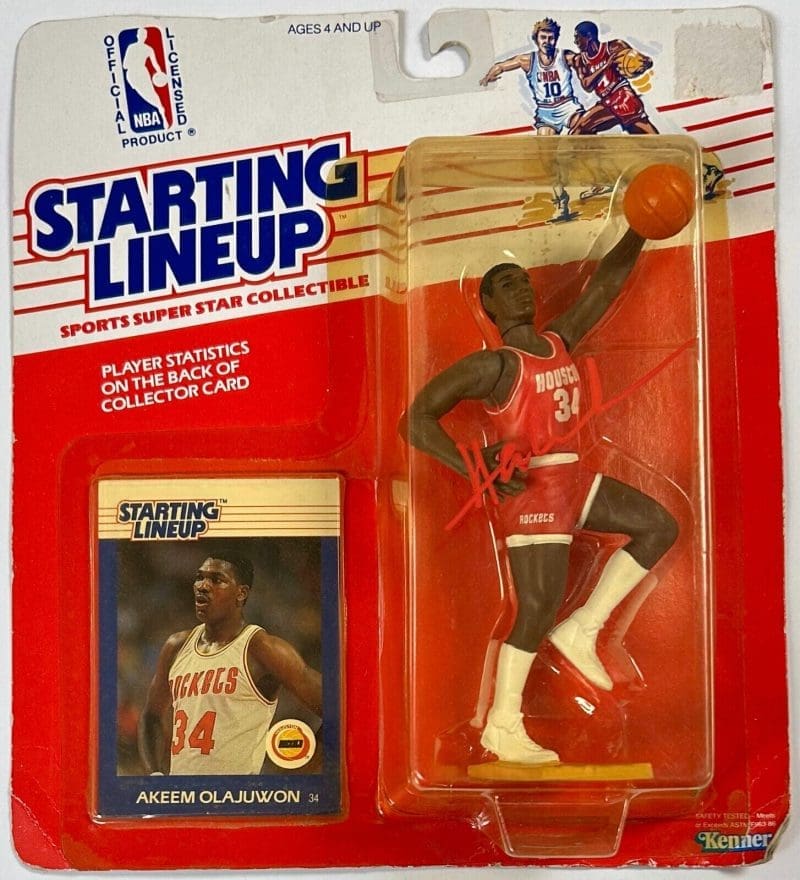 Hakeem Olajuwon Signed Autographed Rockets Starting Lineup  Beckett 1W186623