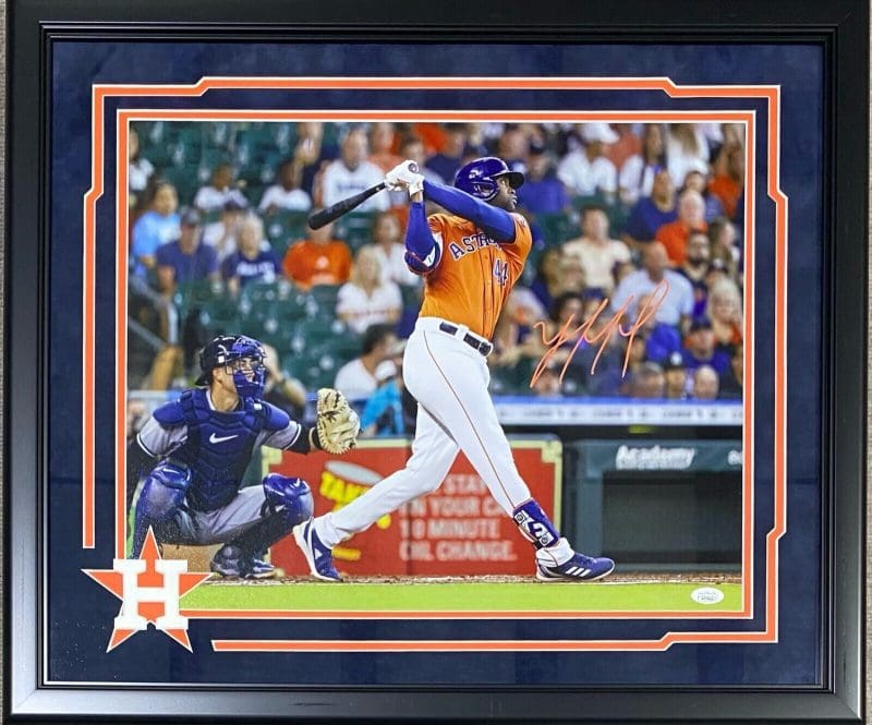 Yordan Alvarez Signed Autographed Framed 16x20 Photo JSA Authentication 5 Astros