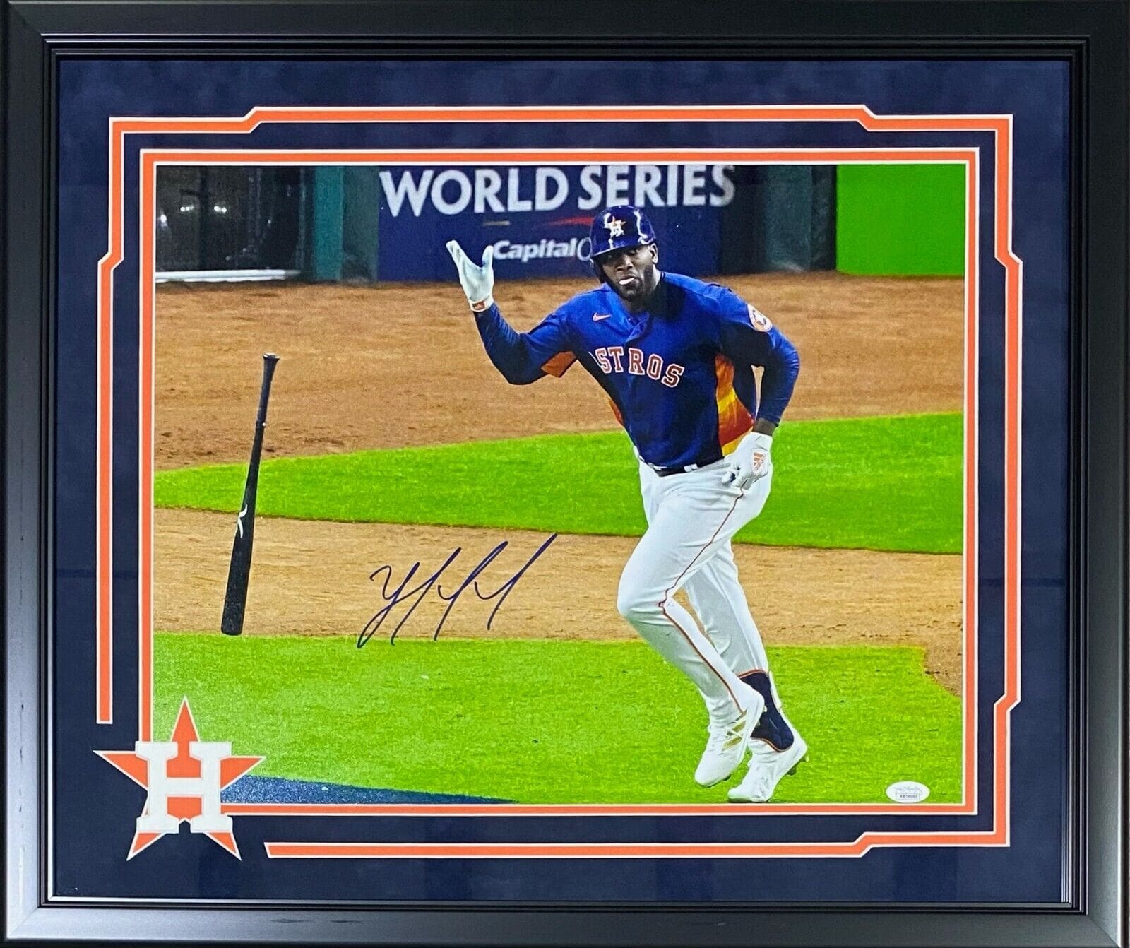 Yordan Alvarez Signed Autographed Framed 16x20 Photo JSA Authentication 4 Astros