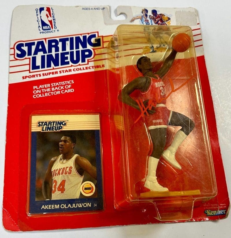Hakeem Olajuwon Signed Autographed Rockets Starting Lineup  Beckett 1W186623 - Image 2
