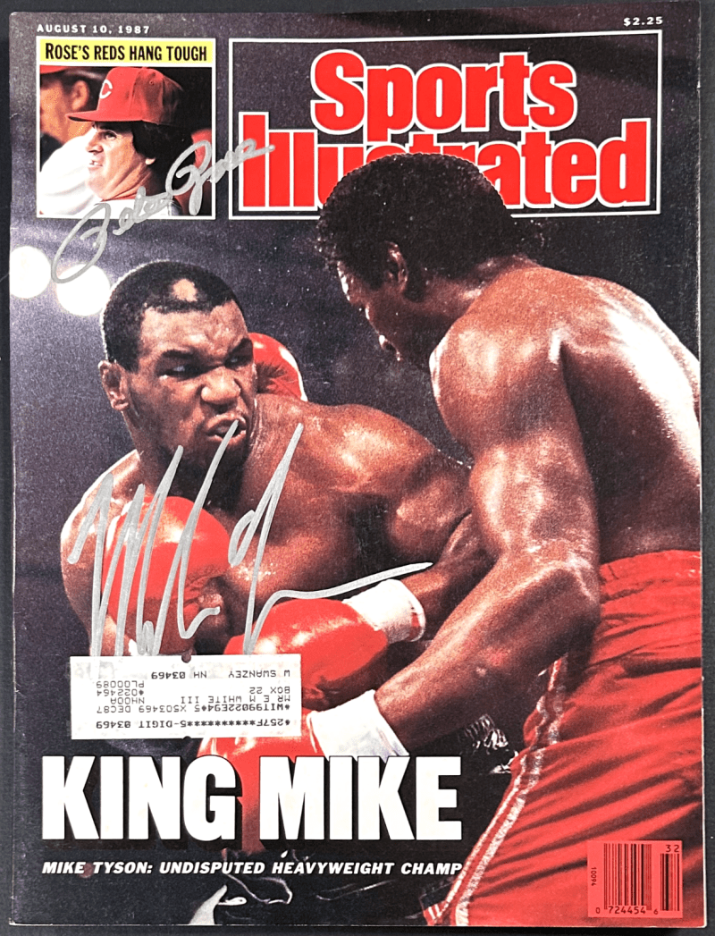 Mike Tyson & Pete Rose Aug. 10, 1987 Signed Sports Illustrated Magazine WB706096