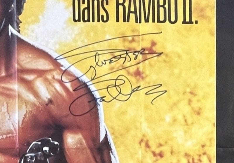 Sylvester Stallone Signed Rambo II Original 45x63 French Poster BAS AC67510 - Image 2