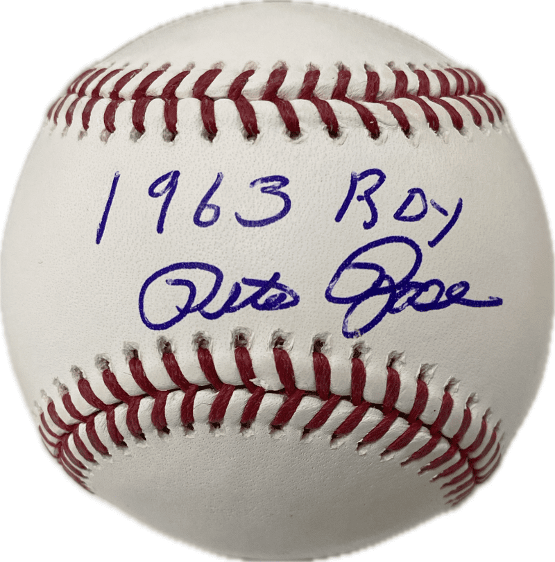 Pete Rose Signed OMLB JSA & Rose Exclusive Player Hologram 1963 ROY