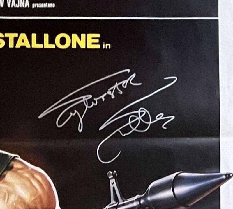 Sylvester Stallone Signed Rambo II Original 39x55 Italian Poster BAS AC67511 - Image 2