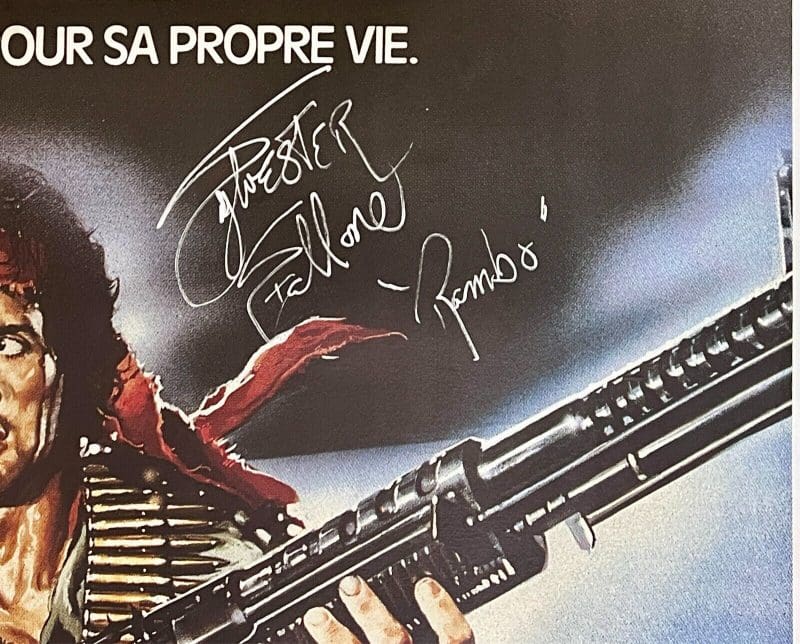Sylvester Stallone Signed Rambo I Original 46x62 Linen-Backed Poster BAS AC29826 - Image 2